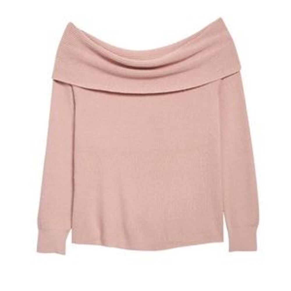 Leith Super Soft Fold Over Dusty Rose Sweater Nordstrom